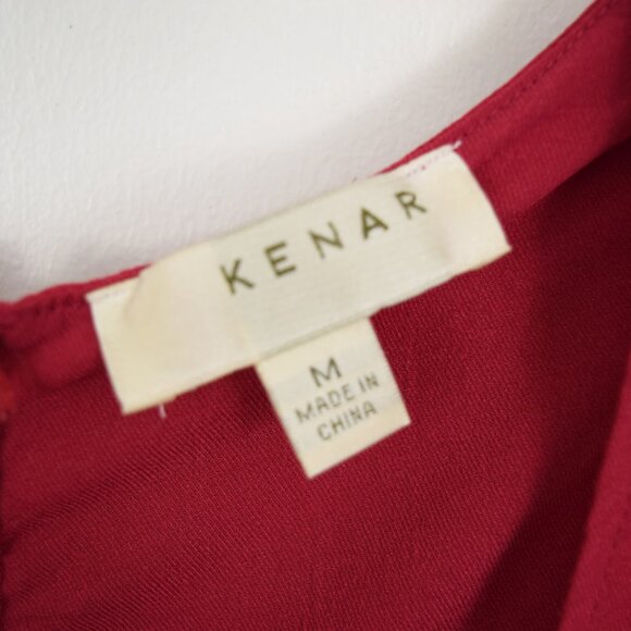 Kenar Tank Top Women Medium Cranberry Red Back Zipper Casual Layering Semi-Sheer - Picture 3 of 7